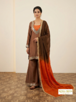 The Umber & Amber Raw Silk Mirror-Work Sharara Set