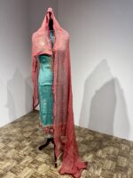 Embroidered Crepe Suit Set with Contrast Chiffon Dupatta - Image 3