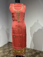 Heavy Embroidered Crepe Suit Set with Contrasting Chiffon Dupatta - Image 2