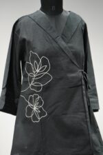 Midnight Noir Embroidered Wrap Co-ord Set - Image 3