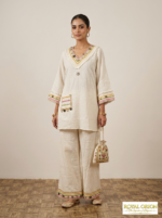 Ivory Shell-Detail Premium Cotton Co-ord Set