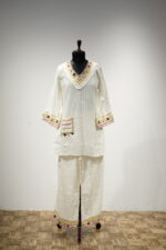 Ivory Shell-Detail Premium Cotton Co-ord Set - Image 2
