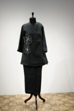 Midnight Noir Embroidered Wrap Co-ord Set - Image 2