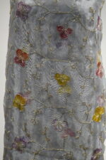 Mystic Grey Poly Organza & German Satin Unstitched Fabric Set - Image 4