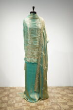 Teal-Green Metallic Fandy Silk Luxury Suit Material - Image 3