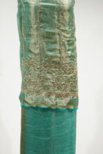 Teal-Green Metallic Fandy Silk Luxury Suit Material - Image 4