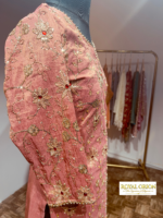 Elegant Onion Pink Embroidered Trousers Kameez Set - Image 4