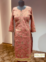 Elegant Onion Pink Embroidered Trousers Kameez Set - Image 5