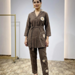 Cocoa Bloom 3D Applique Cotton Co-ord Set