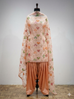 Nectar Peach Poly Organza & German Satin Suit Material - Image 4