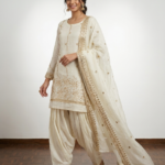Ivory Grace Hand-Embellished Fandy Silk Unstitched Suit Set