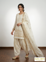 Ivory Grace Hand-Embellished Fandy Silk Unstitched Suit Set