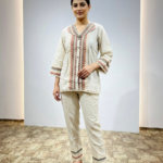 Ivory Maze Geometric Embroidered Cotton Set