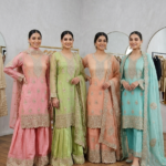 Royal Pastel Pure Organza Embroidered Suit Set with Cutwork Border Dupatta