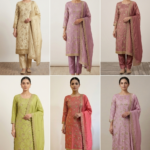 Luxe Shimmer Silk 3-Piece Unstitched Suit Set with Intricate Tila & Hand Work