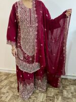 Royal Orion™ Nazakat Handcrafted Georgette Sharara Suit Set - Image 2