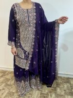 Royal Orion™ Nazakat Handcrafted Georgette Sharara Suit Set - Image 3