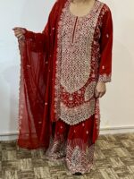 Royal Orion™ Nazakat Handcrafted Georgette Sharara Suit Set - Image 4