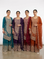 Royal Orion™ Nazakat Handcrafted Georgette Sharara Suit Set