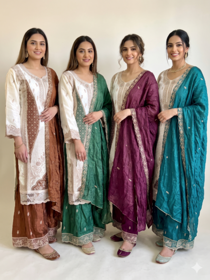 The Royal Fandy Silk Kalidar Plazo Set