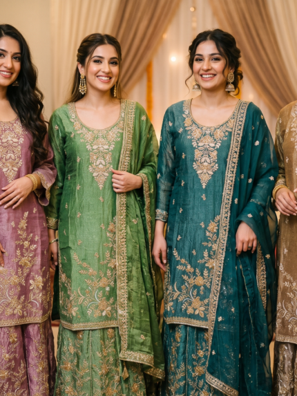 Royal Sinduri Silk Handcrafted Russian Plazo Set