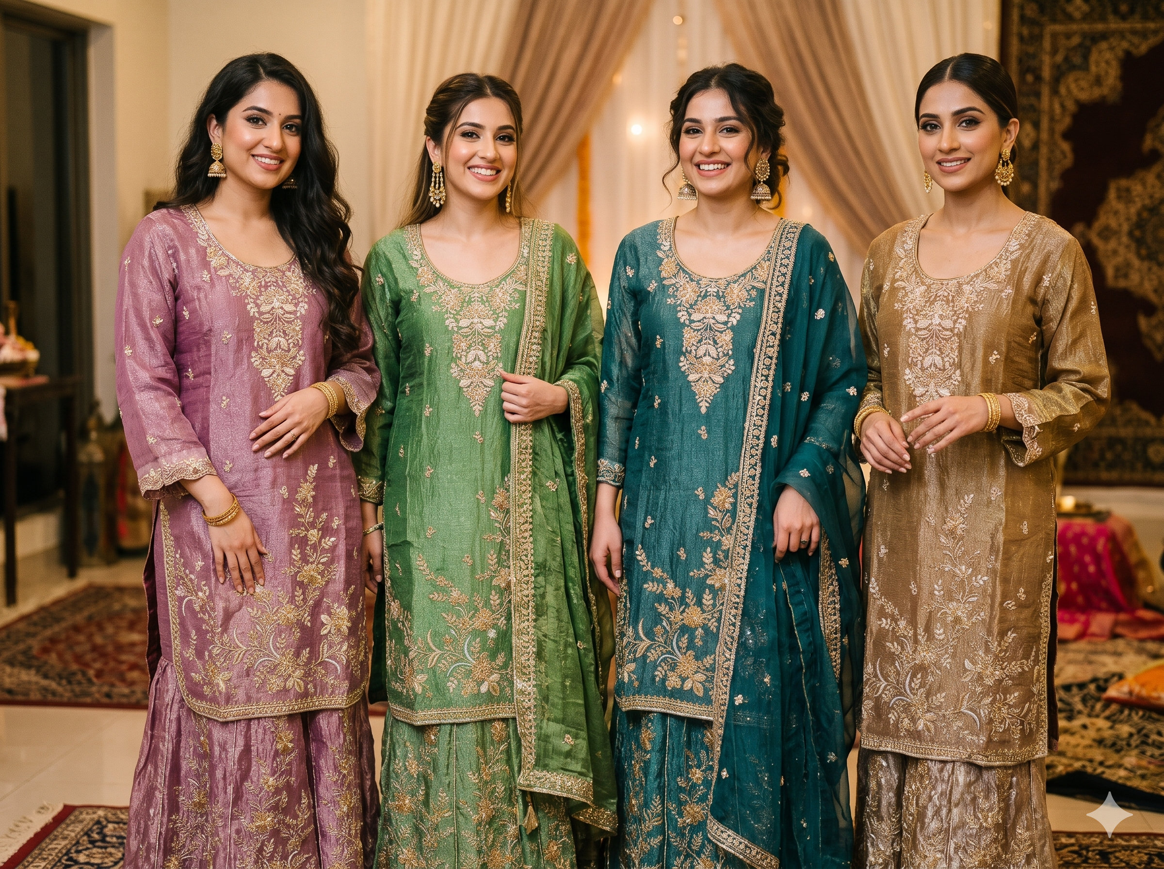 Gemini_Generated_Image_9570wn9570wn9570 Royal Sinduri Silk Handcrafted Russian Plazo Set - Image 1