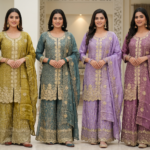 Royal Embroidered Silk Kurti Palazzo Set with Dupatta